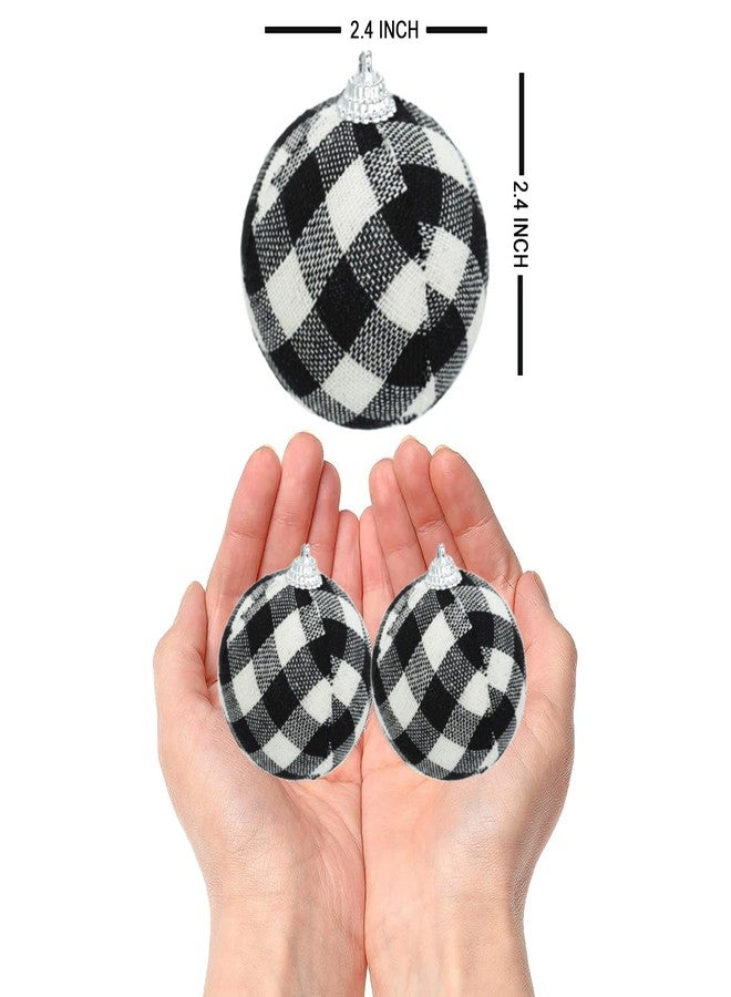 Phedrew 12pcs Christmas Ball Buffalo Plaid 2.4"/60mm Decorative Tree Hanging Ornaments for Party Holiday Decoration - Image 2